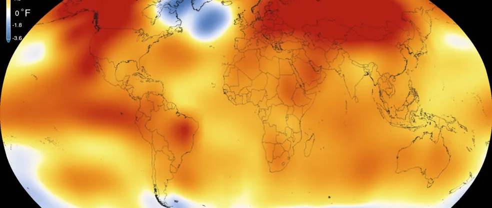 GISS analysis of global temperature in 2015, credits to NASA